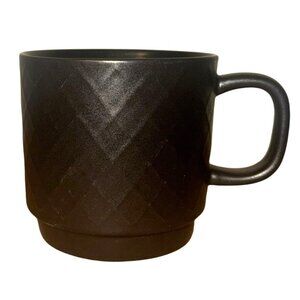 Starbucks Black Diamond Pattern Coffee Mug 12oz Ceramic Cup Textured Finish